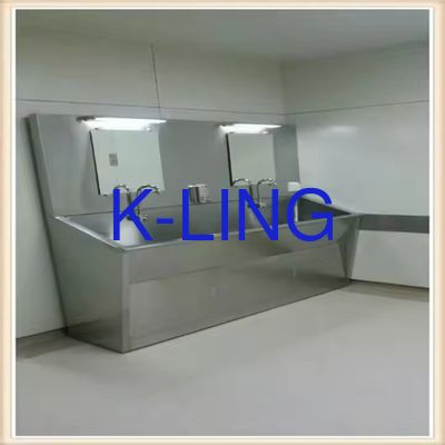 1175*875*350 मिमी बाहरी आकार मेडिकल वाश सिंक शुद्धिकरण रैंक और अनुकूलन क्षमता के साथ