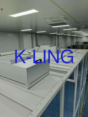 99.99%@0.3um HEPA फ़िल्टरेशन और 300LUX शुद्धिकरण प्रकाश के साथ त्वरित असेंबली और असेंबली मॉड्यूलर क्लीनरूम