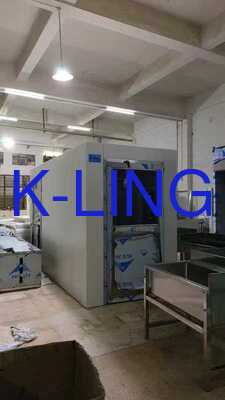 बड़े पैमाने पर प्रवेश के लिए उच्च-वेग वायुप्रवाह के साथ अनुकूलन योग्य आकार स्टेनलेस स्टील क्लीनरूम एयर शावर टनल