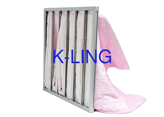 F5-F9 सिंथेटिक फाइबर के साथ मध्यम दक्षता पॉकेट एयर फिल्टर बैग