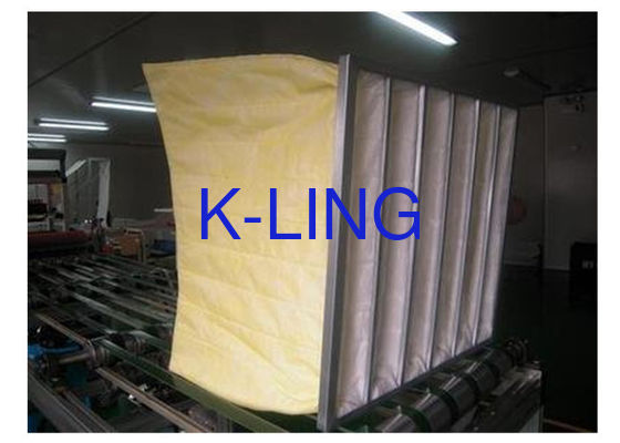 सिंथेटिक फाइबर 80% आर्द्रता जेब एयर फिल्टर जस्ती स्टील फ्रेम 50Pa प्रारंभिक दबाव