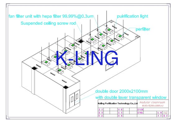 अनुकूलन योग्य आकार ISO क्लास 5-8 और 220V 50-60HZ पावर सप्लाई के साथ मॉड्यूलर सॉफ्टवॉल क्लीनरूम