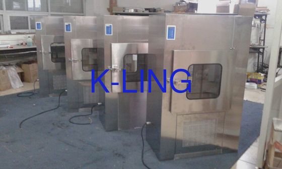 क्यूएस स्टैंडर्ड के साथ फूड क्लीन रूम स्टेनलेस स्टील एयर शावर पास बॉक्स