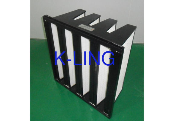 बड़ी वायु मात्रा के साथ आईएसओ फ़िल्टर शुद्ध वी बैंक फ़िल्टर प्लास्टिक फ्रेम